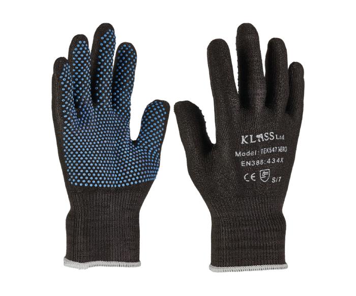 grip glove with dotted palm cut level B